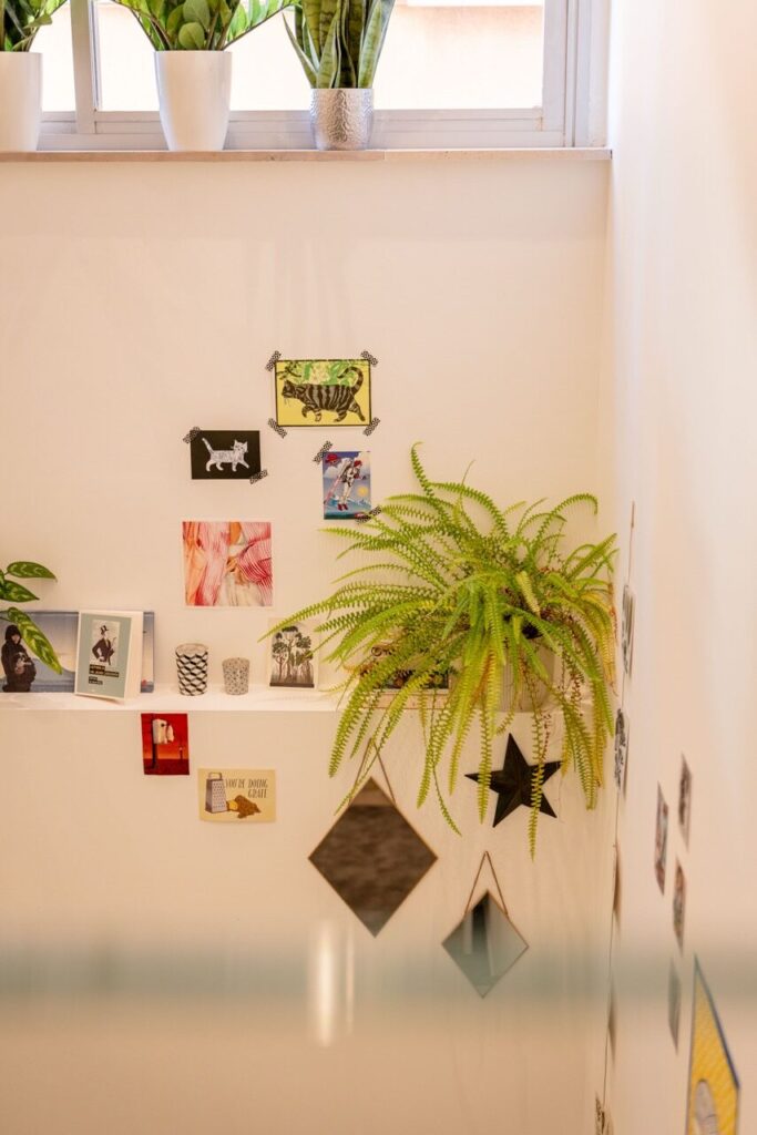Un coin plantes et affiches