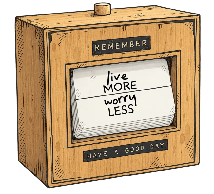 Calendrier perpétuel en bois avec message positif