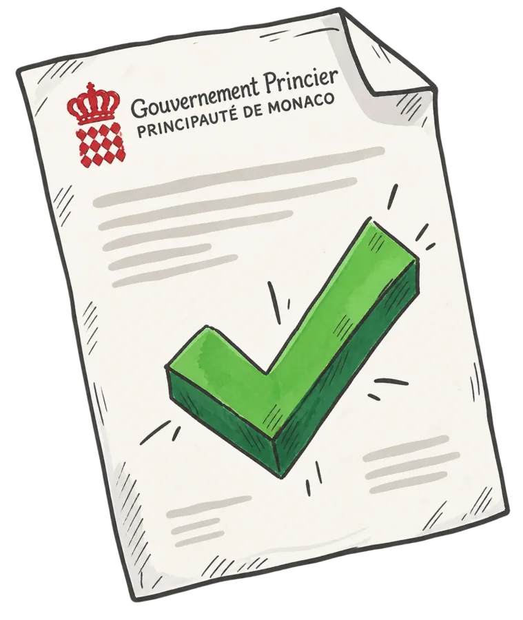 Document officiel monégasque validé par une coche verte